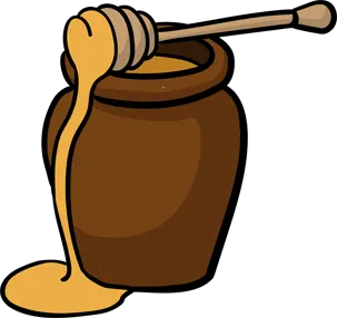 gramajanya-pot-honey-overflow Gramajanya's pot icon with overflowing honey.