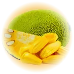 Image of a whole Jackfruit and pieces representing Gramajanya FPC's process vertical.