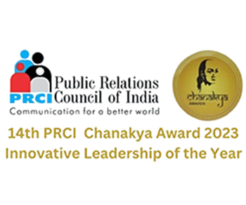 Badge of PRCI Chanakya Award for innovative leadership of Gramajanya FPC